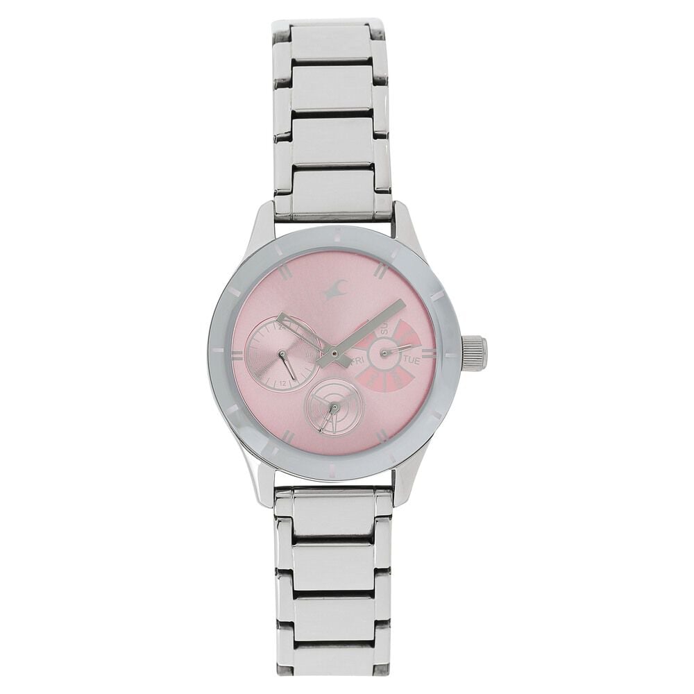 Fastrack 6078sm02 metal round womens watch discount