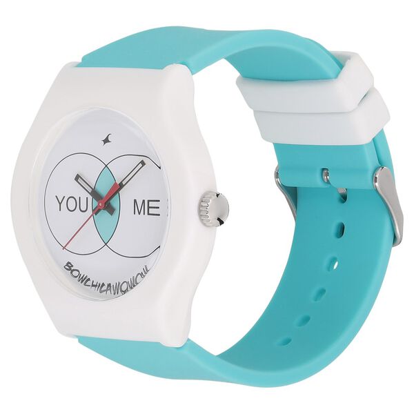 Fastrack Valentine Quartz Analog White Dial Silicone Strap Unisex Watch - image number 1