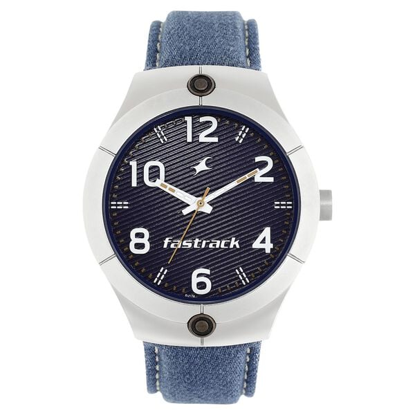 Fastrack Denim Quartz Analog Black Dial Denim Strap Watch for Guys - image number 0