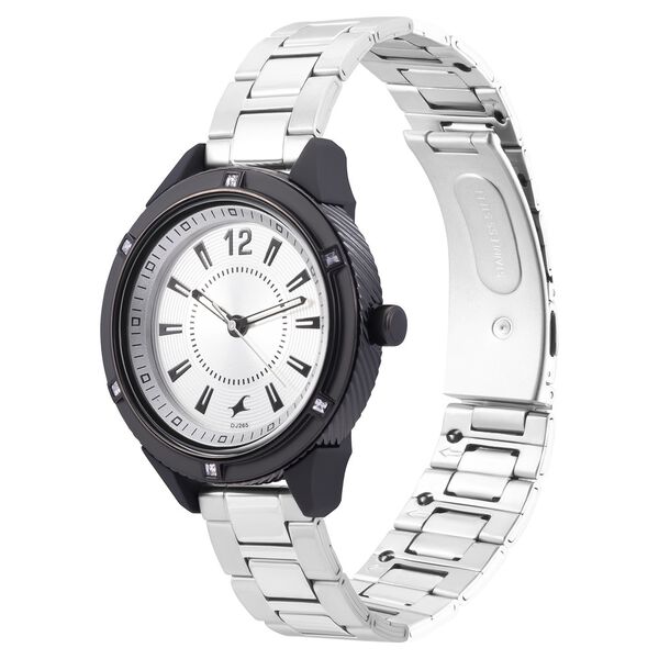 Fastrack Varsity Silver Dial Quartz Analog Watch for Girls - image number 2