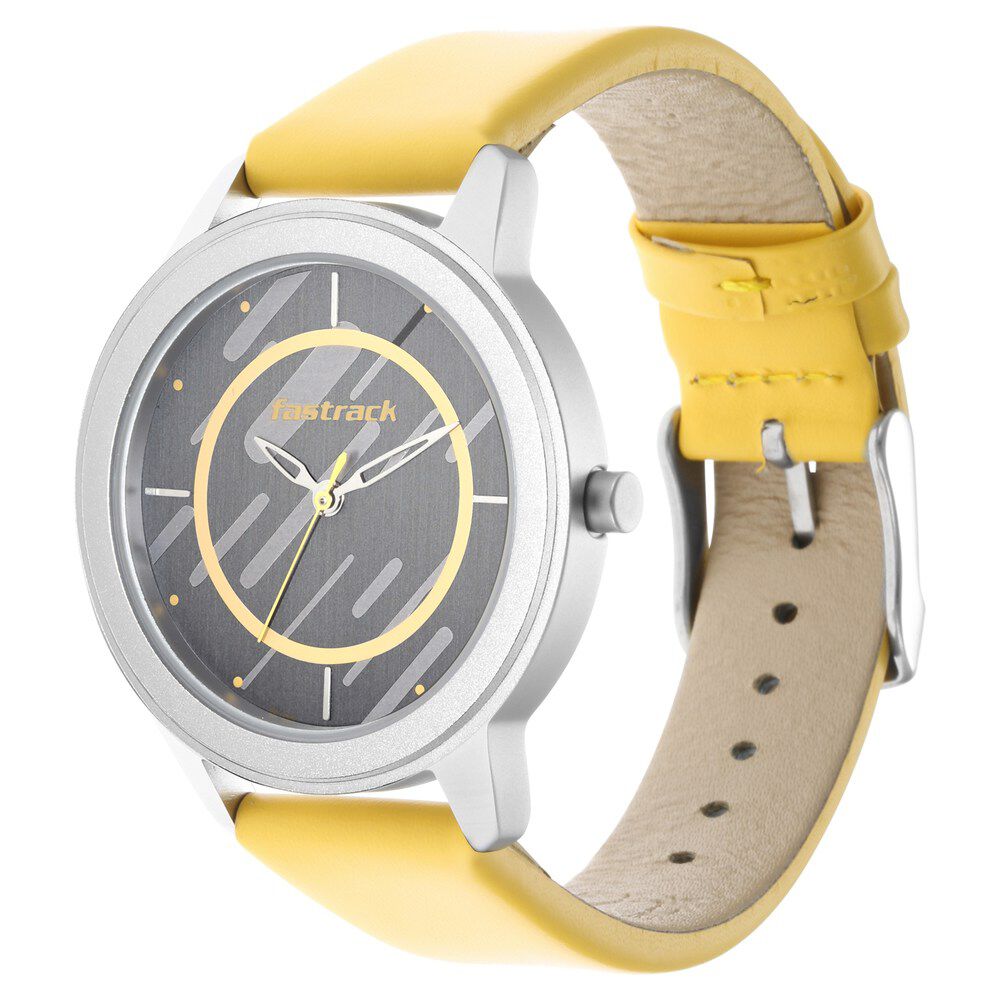 Buy Online Fastrack Wear Your Look Quartz Analog Grey Dial Leather