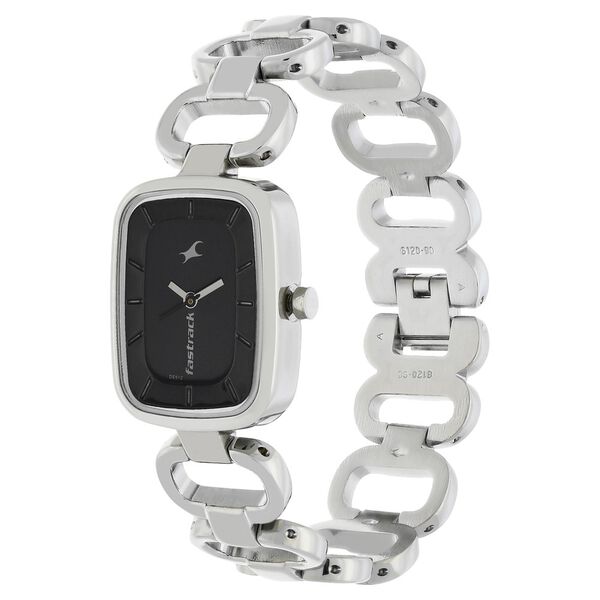 Fastrack Quartz Analog Black Dial Metal Strap Watch for Girls - image number 2