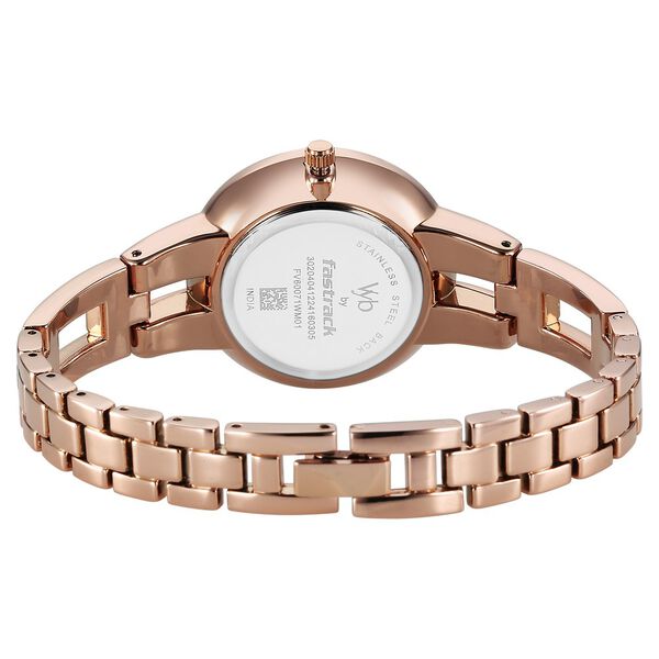 Vyb Halo By Fastrack Quartz Analog White Dial Metal Strap Watch For Girls - image number 5