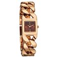 Vyb Runway By Fastrack Quartz Analog Brown Dial Rose Gold Metal Strap Watch For Girls - image number 1