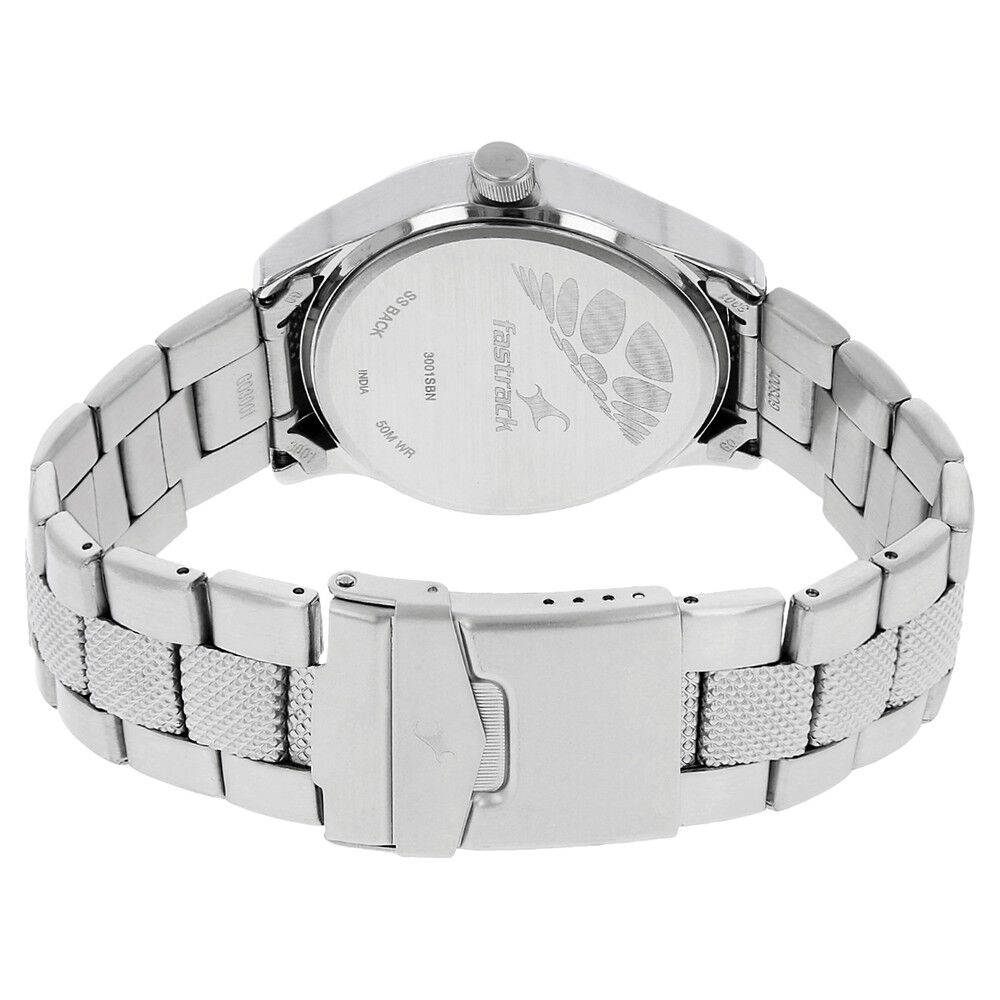 Fastrack Quartz Analog Blue Dial Metal Strap Watch for Guys