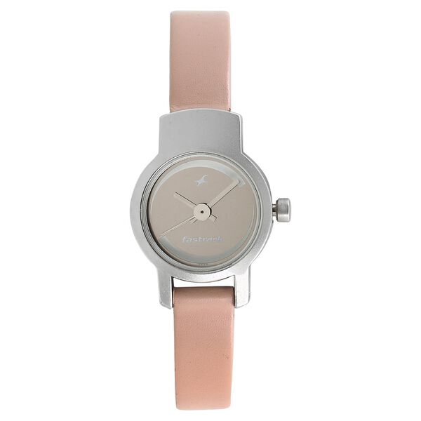 Fastrack Quartz Analog Silver Dial Leather Strap Watch for Girls - image number 0