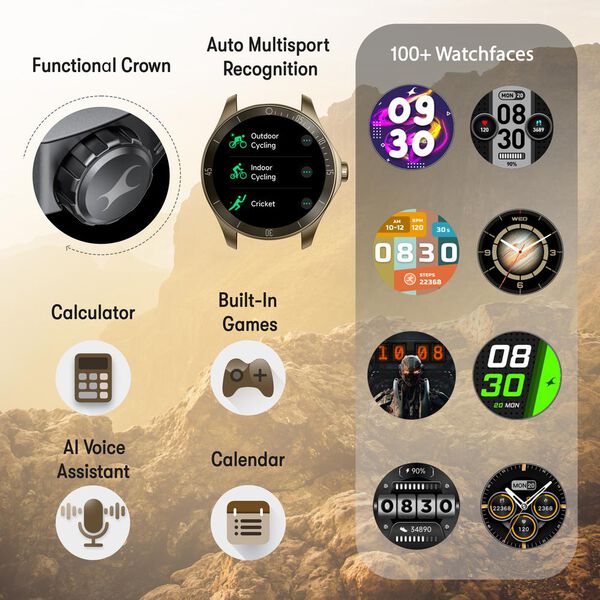 Fastrack Rogue with 3.5 CM UltraVU HD Display Sporty Smartwatch Functional Crown with AI Coach and Auto Multisport Recognition - image number 3
