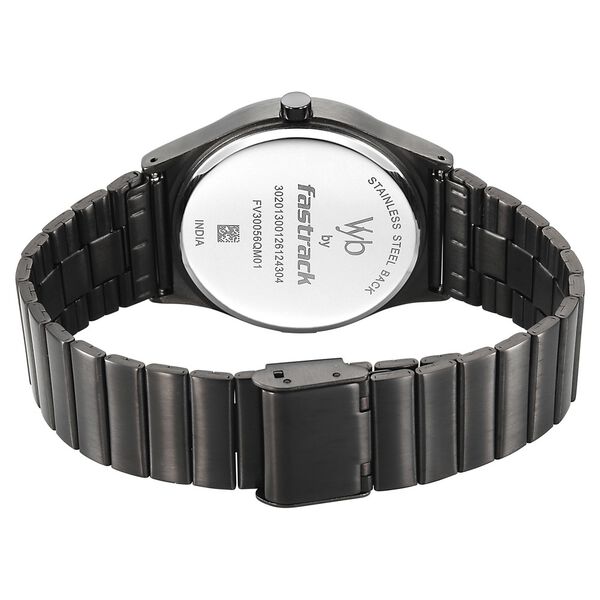 Vyb Arcane By Fastrack Quartz Analog Blue Dial Grey Stainless Steel Strap Watch For Guys - image number 5