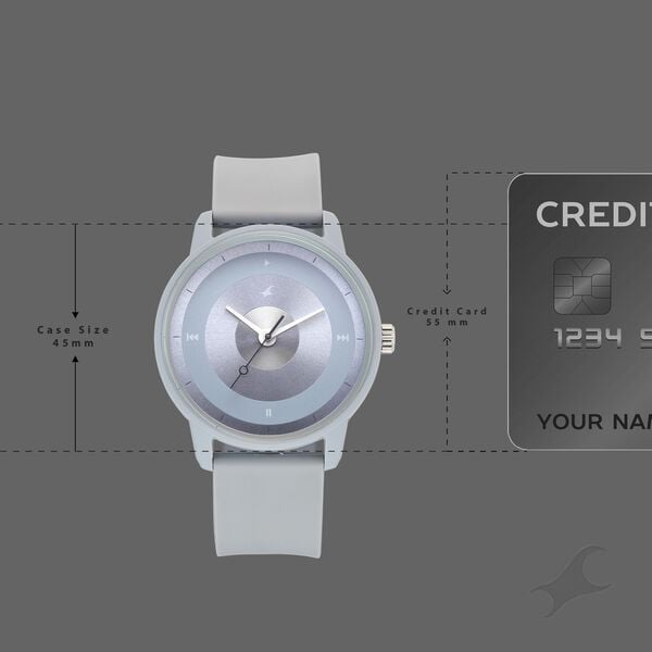 Fastrack Y2K Analog with Icy Blue Dial Silicon Strap Watch for Guys - image number 3