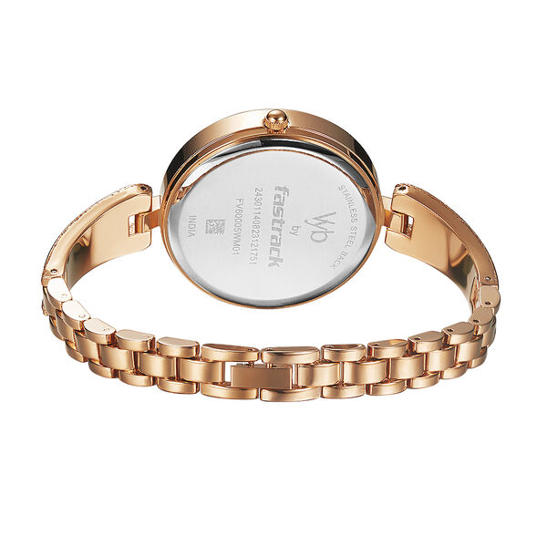 Fastrack Vyb Diva Quartz Analog Rose Gold Dial Metal Strap Watch for Girls - image number 5