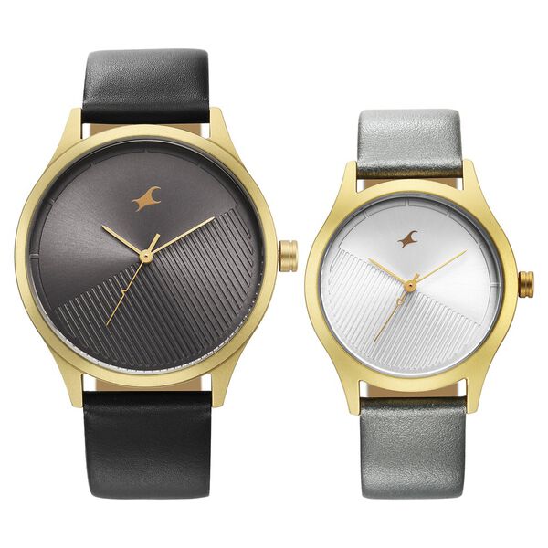 Fastrack Mixmatched Couple Watches with Grey and Silver Dial - image number 1