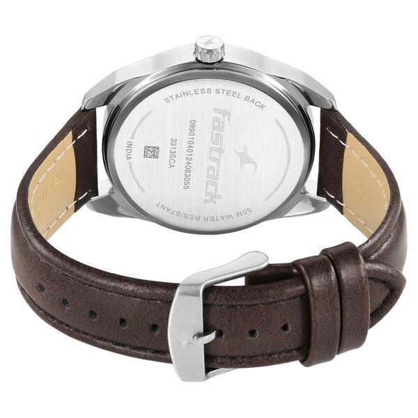 Fastrack Fleek Quartz Analog with Day and Date Blue Dial Leather Strap Watch For Guys - image number 4