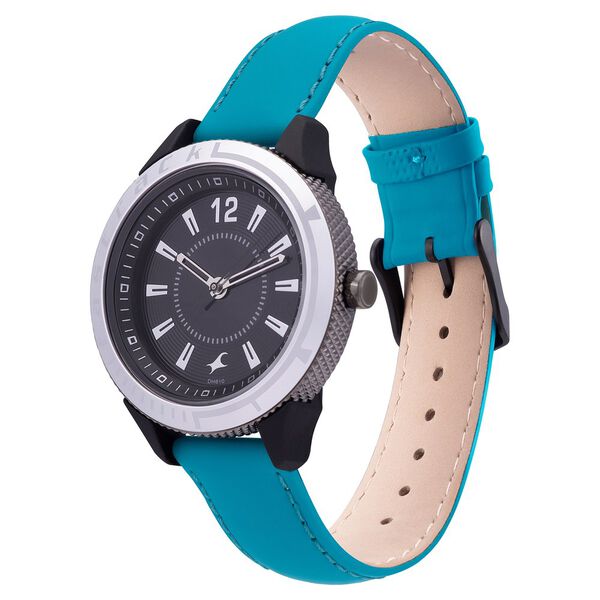 Fastrack Modular Quartz Analog Black Dial Leather Strap Watch for Girls - image number 2