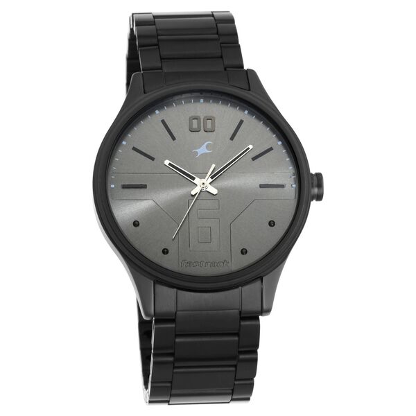 Fastrack Bare Basics Quartz Analog Grey Dial Stainless Steel Strap Watch for Guys - image number 1