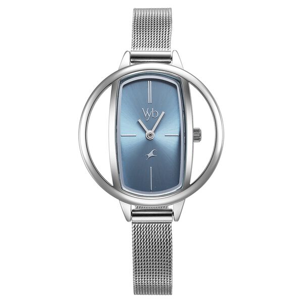 Fastrack Vyb Charmer Quartz Analog Blue Dial Stainless Steel Strap Watch for Girls - image number 1