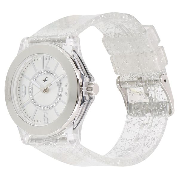Fastrack Trendies Quartz Analog Silver Dial Plastic Strap Watch for Girls - image number 1