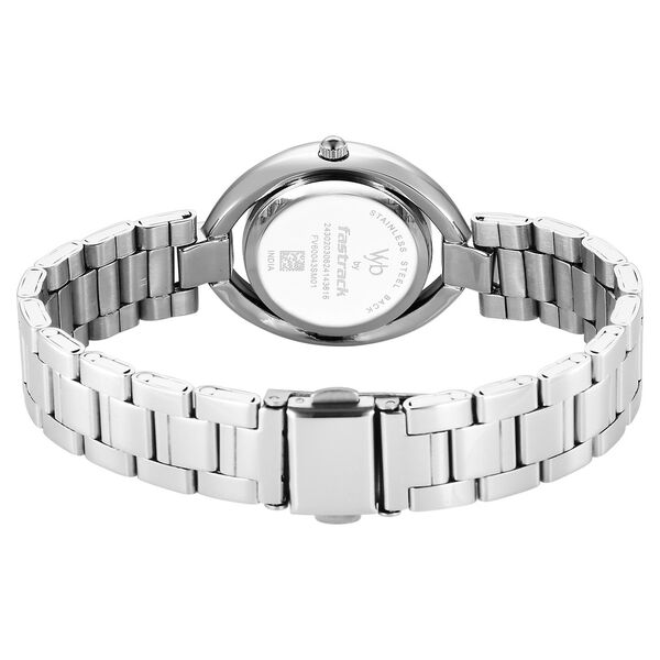 Fastrack Vyb Celeste Quartz Analog Mother of Pearl Dial Silver Color Metal Strap Watch For Girls - image number 5