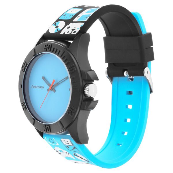 Fastrack Arcade Quartz Analog Blue Dial Silicone Strap Unisex Watch - image number 2