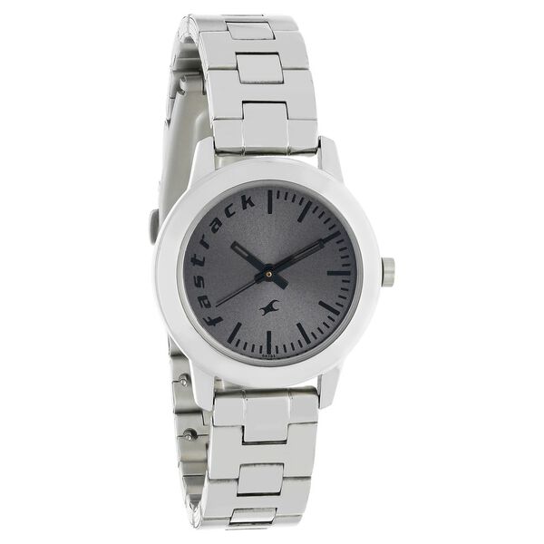 Fastrack Fundamentals Quartz Analog Grey Dial Stainless Steel Strap Watch for Girls - image number 1
