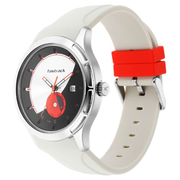 Fastrack Urban Bounce Quartz Analog with date Black Dial Silicone Strap Watch for Guys - image number 3