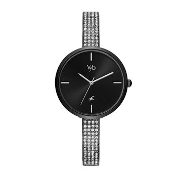 Fastrack Vyb Starlet Quartz Analog Black Dial Metal Strap Watch for Girls