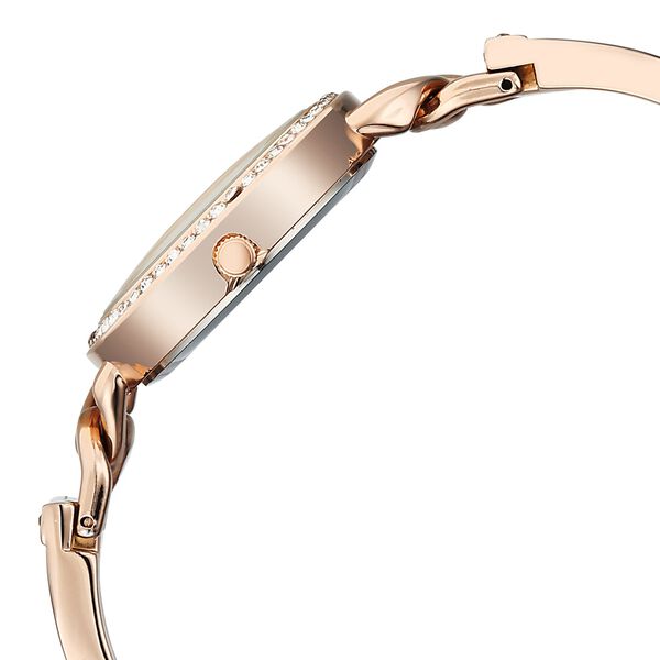 Vyb Mirage By Fastrack Quartz Analog White Dial Rose Gold Metal Strap Watch For Girls - image number 4