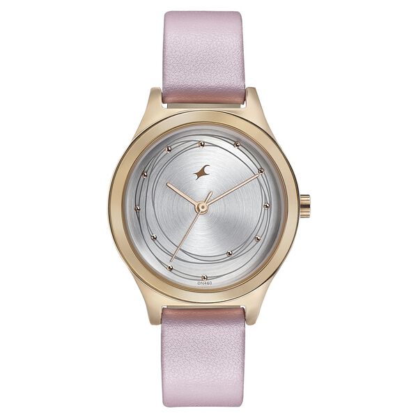 Fastrack Style Up Silver Dial Leather Strap Watch for Girls - image number 1