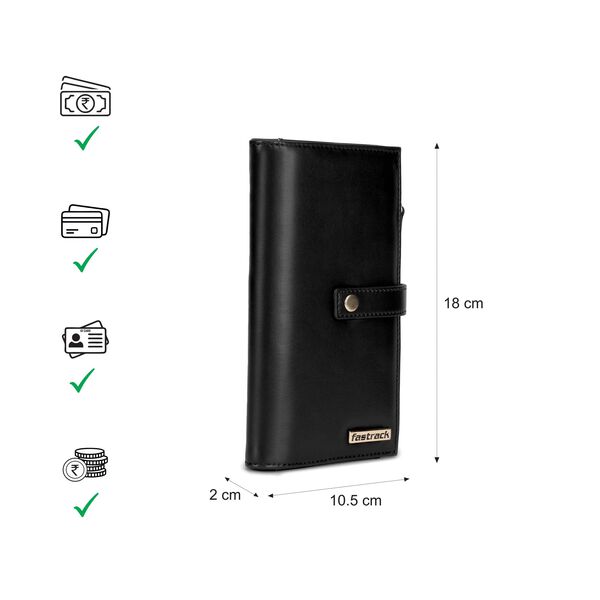 Black snapfold wallet - image number 2