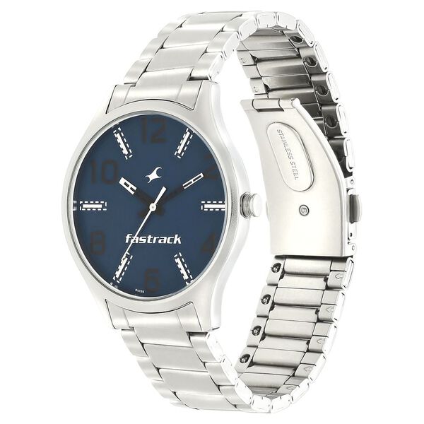Fastrack Denim Quartz Analog Blue Dial Stainless Steel Strap Watch for Guys - image number 2