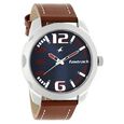 Fastrack Hitlist Quartz Analog Blue Dial Leather Strap Watch for Guys - image number 0