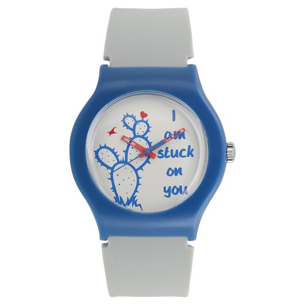Fastrack Valentine Quartz Analog Grey Dial Silicone Strap Unisex Watch - image number 0