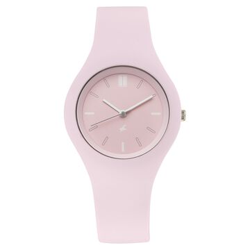 Fastrack Tweens Quartz Analog Pink Dial Pink Silicone Strap Watch