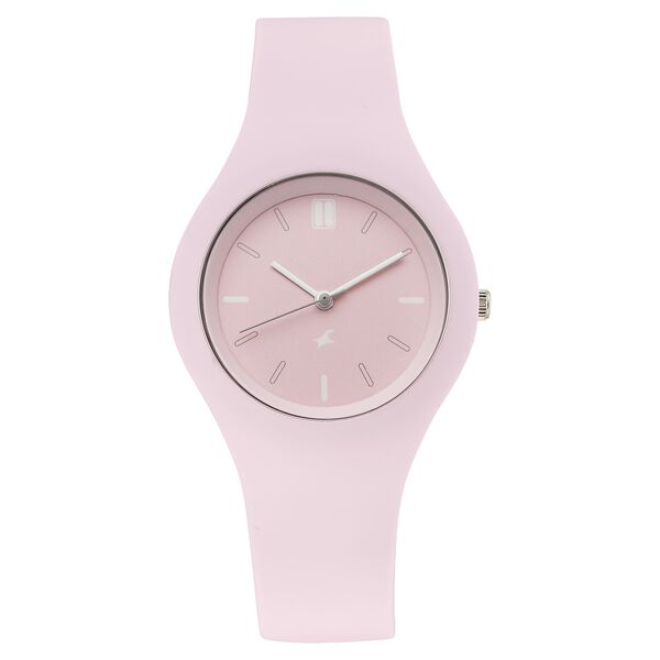 Fastrack Tweens Quartz Analog Pink Dial Pink Silicone Strap Watch - image number 0