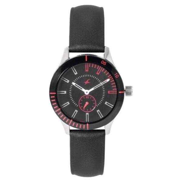 Fastrack Quartz Analog Black Dial Leather Strap Watch for Girls - image number 0