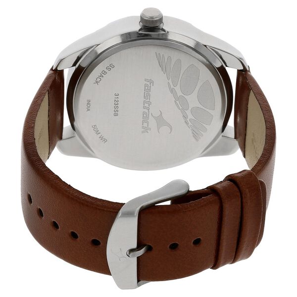 Fastrack Quartz Analog Black Dial Leather Strap Watch for Guys - image number 3