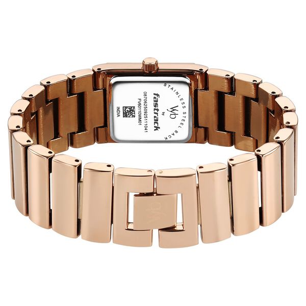 Vyb Successor By Fastrack Quartz Analog Rose Gold Dial Rose Gold Metal Strap Watch For Girls - image number 6