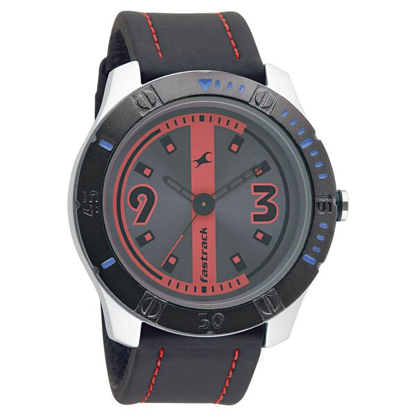 Fastrack Quartz Analog Grey Dial Leather Strap Watch for Guys - image number 0