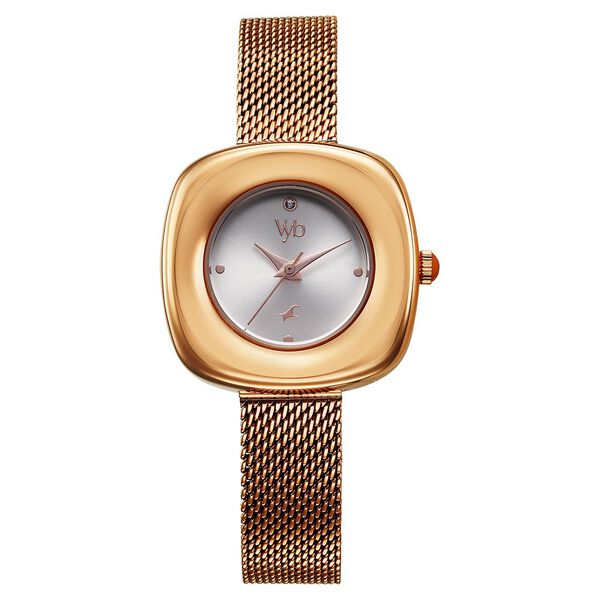 Vyb Runway By Fastrack Quartz Analog Silver Dial Metal Strap Watch For Girls - image number 2