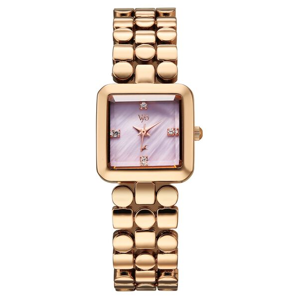 Vyb Iconiqu? By Fastrack Quartz Analog Lilac Mother of Pearl Dial Rose Gold Metal Strap Watch For Girls - image number 1
