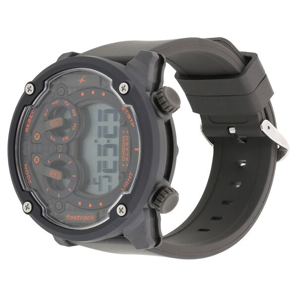 Fastrack Trendies Digital Black Dial Silicone Strap Watch for Guys - image number 1