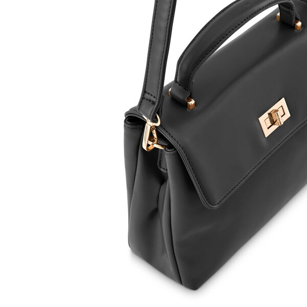 Fastrack Black Satchel with Gold Accents - image number 5