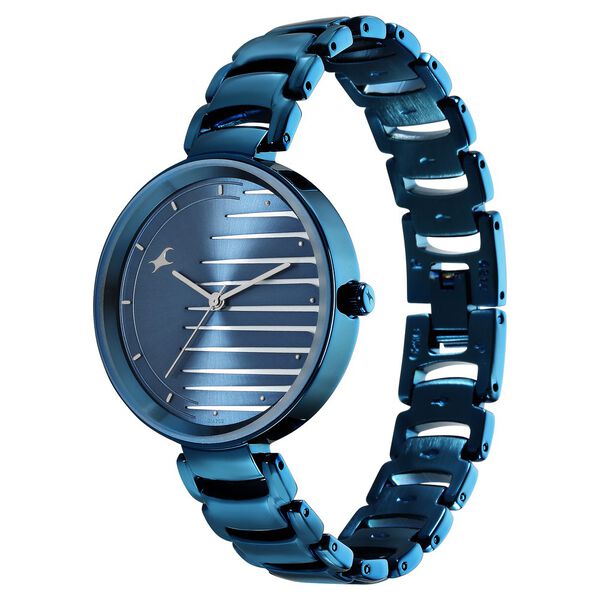 Fastrack Style Up Quartz Analog Blue Dial Metal Strap Watch for Girls - image number 3