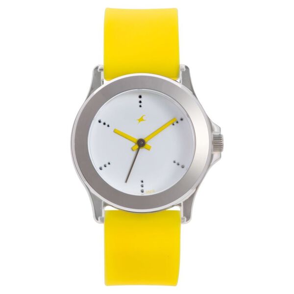 Fastrack Quartz Analog White Dial Plastic Strap Watch for Girls - image number 0