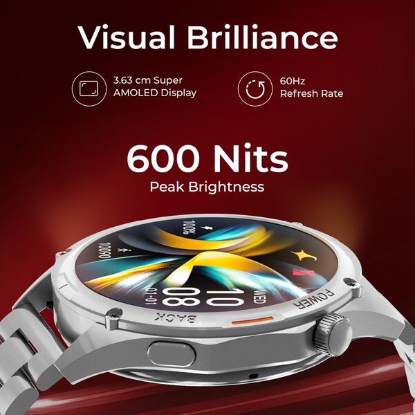 Fastrack Marvellous FX1 Unisex Smart Watch With Silver Metal Strap - image number 2