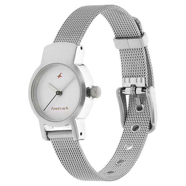 Fastrack Quartz Analog White Dial Metal Strap Watch for Girls - image number 1