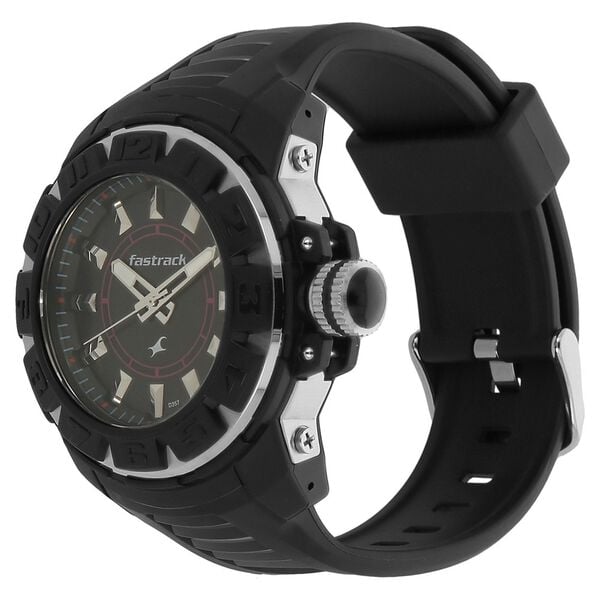 Fastrack Quartz Analog Black Dial Plastic Strap Watch for Guys - image number 1