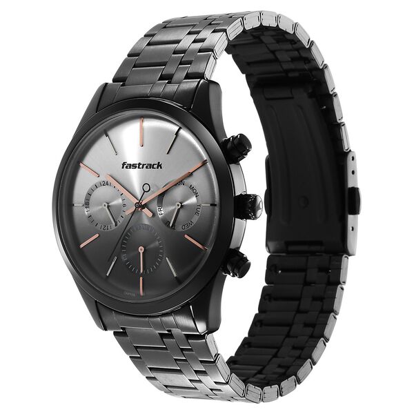 Fastrack Opulence Quartz Multifunction Multicoloured Dial Stainless Steel Strap Watch for Guys - image number 3