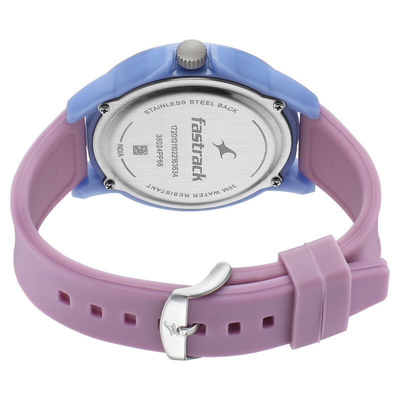 Fastrack Tees Quartz Analog Pink Dial Silicone Strap Unisex Watch