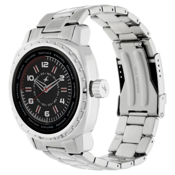 Fastrack Quartz Analog Black Dial Stainless Steel Strap Watch for Guys - image number 2