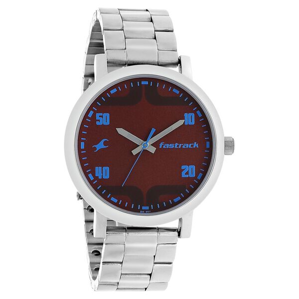 Fastrack Bold Quartz Analog Brown Dial Stainless Steel Strap Watch for Guys - image number 1